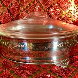 Elegant Silver Plated and Glass Serving Dish